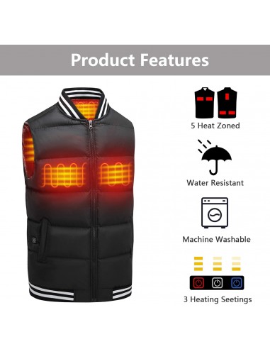 Gilet Chauffant Femme Avec Batterie 10000mAh - Veste Duvet USB Chauffante Pour Extérieur Et Sports D'Hiver